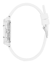 Guess Women's Analog Clear Silicone Strap Watch, 34mm