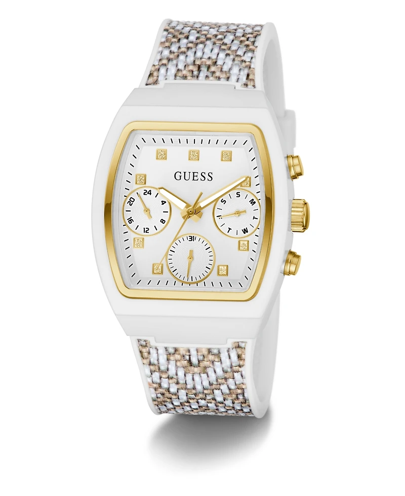Guess Women's Multi-Function White Silicone Strap Watch, 36mm