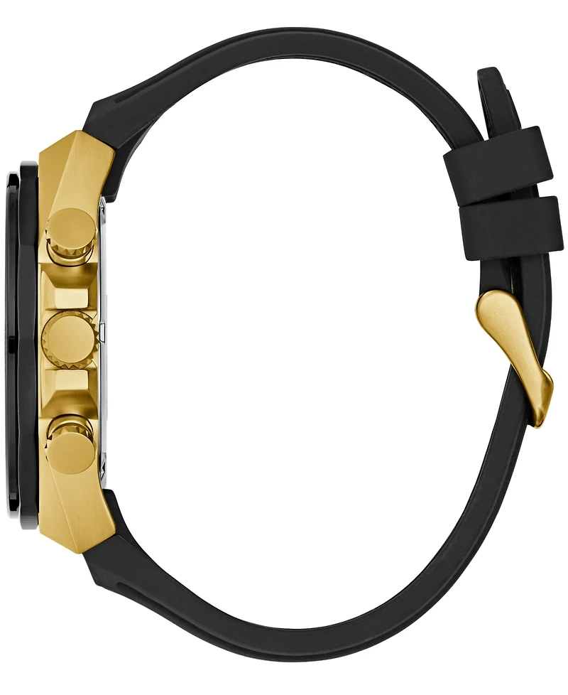 Guess Men's Multi-Function Black Silicone Strap Watch, 46mm
