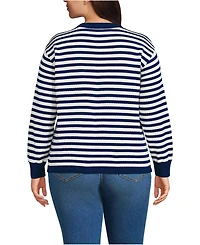 Lands' End Plus Drifter Jacquard Crew Neck Sweater