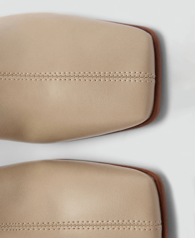 Mango Women's Block Square Toed Ankle Boots