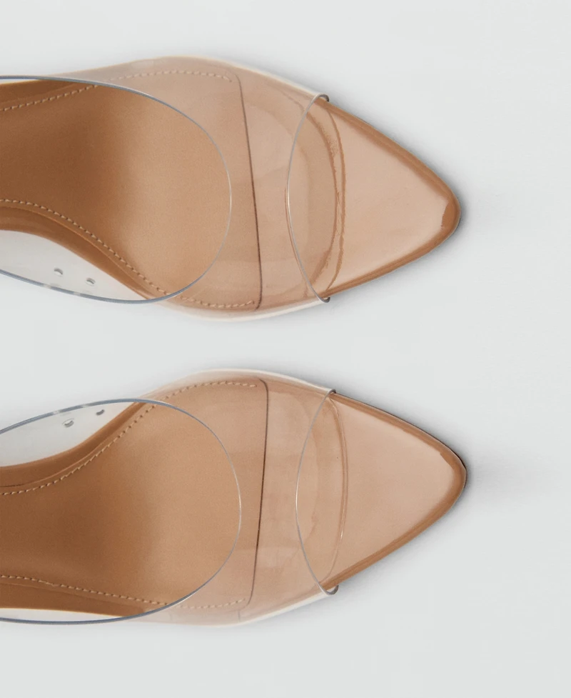 Mango Women's Vinyl Panel Heeled Shoes