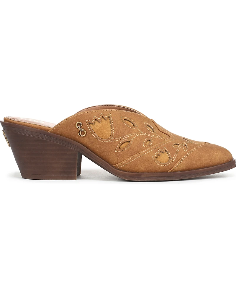 Sam and Libby Women's Floren Western Block Heel Mules