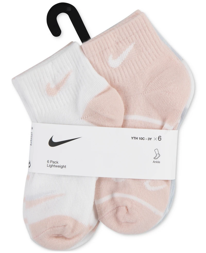 Nike Little Girls Ankle Socks, 6 Pack