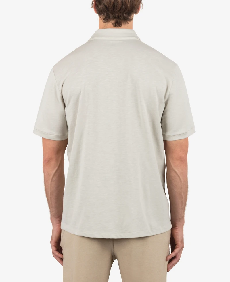 Hurley Men's Printed Stripe Slub Short Sleeve Polo Shirt
