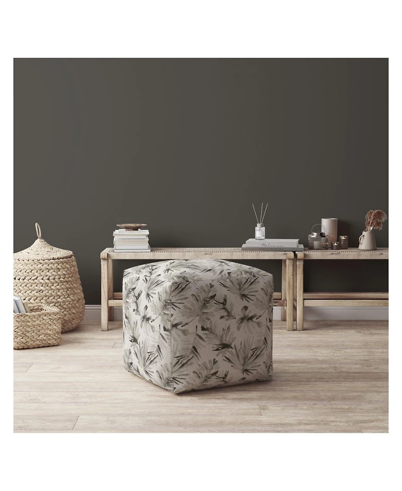 Cotton Pouf Ottoman with Floral Design – Trendy and Comfortable