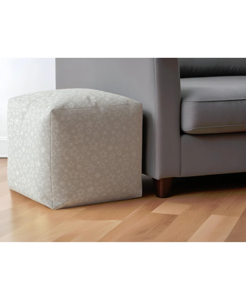 Handcrafted Cotton Stars Pouf Ottoman for Cozy and Functional Decor