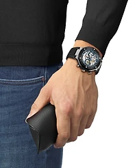Tissot Men's Swiss Automatic Chronograph T-Race MotoGP Black Silicone Strap Watch 45mm