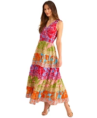 Vince Camuto Women's Printed Surplice-Neck Maxi Dress