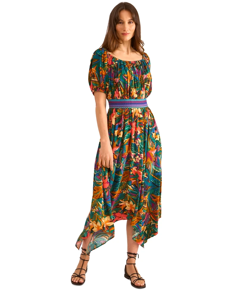 Vince Camuto Women's Printed Off-The-Shoulder Dress