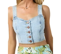 O'Neill Juniors' Delphina Cotton-Blend Sweetheart Skimmer Top