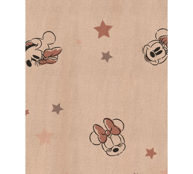 Disney Baby Girls Cotton Minnie Mouse Gauze Top & Denim Pants, 2 Piece Set