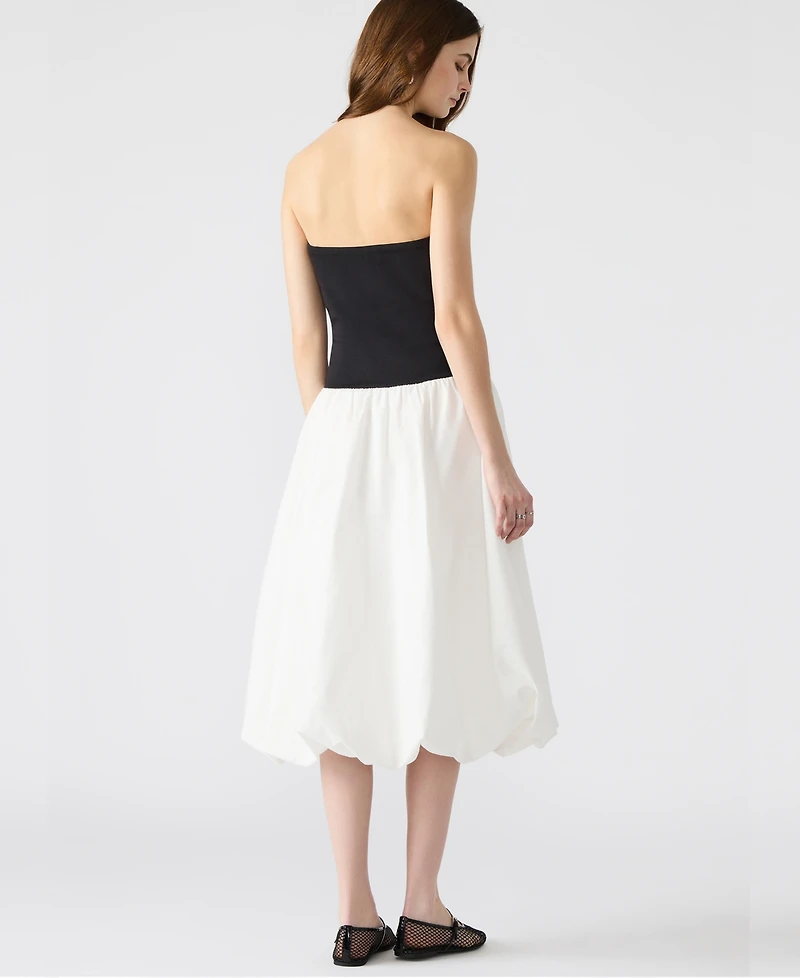 Steve Madden Women's Oliver Mixed-Media Bubble-Hem Dress
