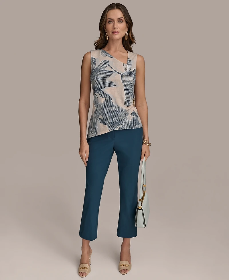 Donna Karan New York Women's Printed Asymmetric Sleeveless Top