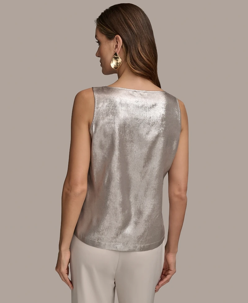 Donna Karan New York Women's Metallic Scoop-Neck Tank Top
