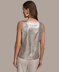 Donna Karan New York Women's Metallic Scoop-Neck Tank Top