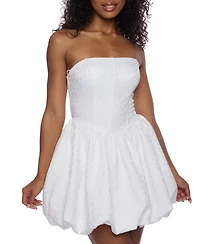 B Darlin Juniors' Jacquard Strapless Bubble Dress