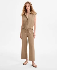 Liverpool Los Angeles Womens Pull On Wide Leg Crop Pants P Xs 3x