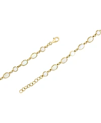 Lali Jewels Opal (6x4mm) & Diamond (1/10 ct. t.w.) Flex Bracelet in 14k Yellow Gold