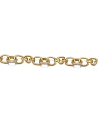 14k Yellow Gold Plated with Cubic Zirconia Tubular Cable Link Love Knot Bracelet.