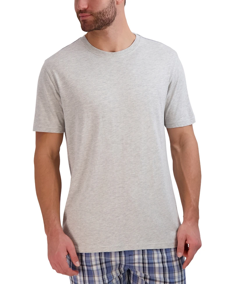 Hanes Men's 2-Pc. Relaxed-Fit Sleep T-Shirt & Stretch Plaid Pajama Pants Set