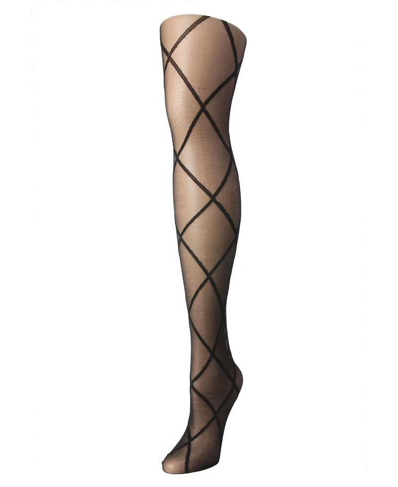 MeMoi Women's Diamond Patterned Fashion Sheer Tights Me-107