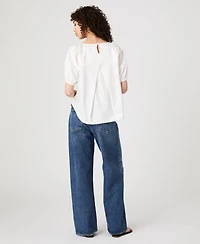 French Connection Women's Alexis Cotton Puff-Sleeve Top