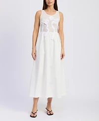 En Saison Women's Denver Mixed-Media Midi Dress