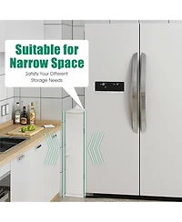 Gymax Toilet Tissue Storage Tower Bathroom Storage Floor Cabinet w/ 4 Shelves