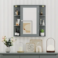 Gymax Wall Mounted Medicine Storage Cabinet Bathroom Organizer Cupboard W/Mirror
