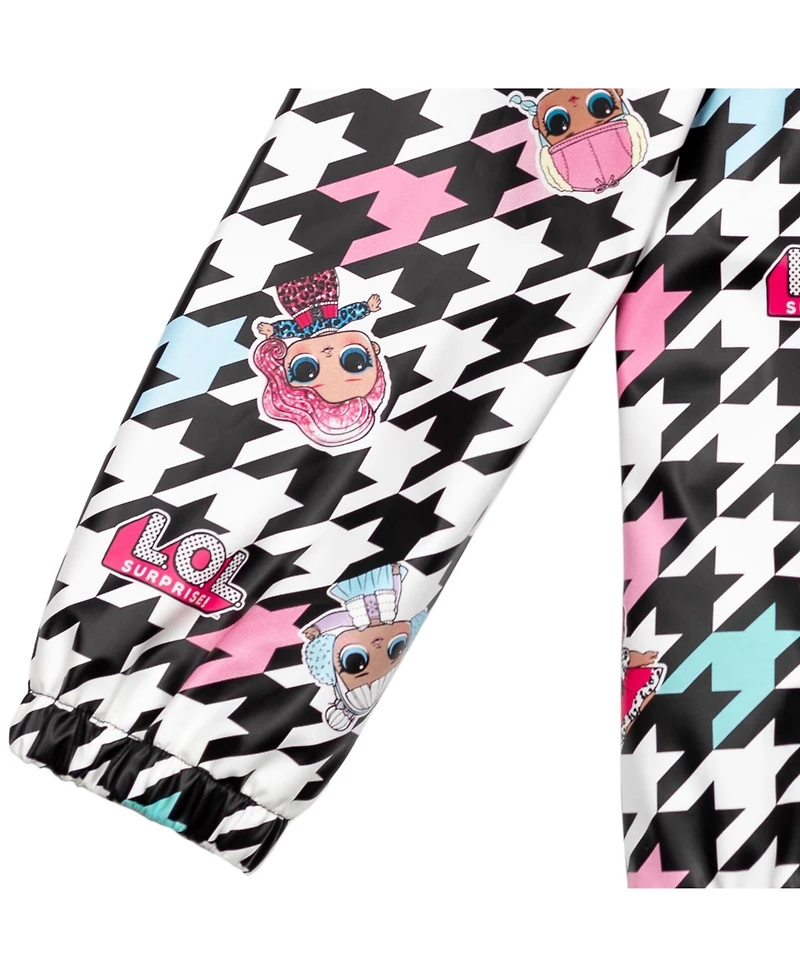 L.o.l. Surprise! Girls Zip Up Waterproof Hooded Rain Jacket Coat