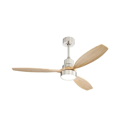 Sofucor 52" Modern Solid Wood Wood Color 3-Blade Ceiling Fan Light with Remote Control for Indoor use