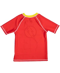 Justice League Toddler Boys Rash Guard and Swim Trunks Outfit Set