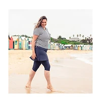 Calypsa Plus Size Half-Zip Adele Swim Top