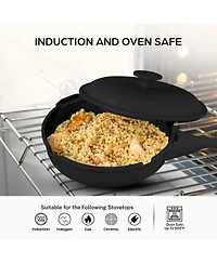 Zuka Everyday Pan 1.25 Qt. Ceramic 10 1 Nonstick Multi-Functional Saute with Lid, Nylon Spoon
