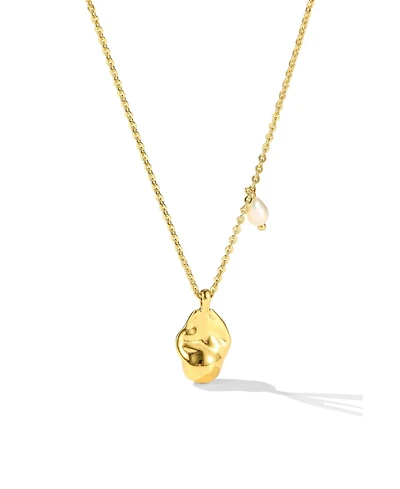 Molten Pendant and Freshwater Pearl Necklace