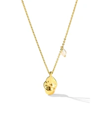 Molten Pendant and Freshwater Pearl Necklace