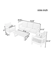 Mondawe High-Quality Outdoor Seating Set with Thick Cushions for Ultimate Comfort
