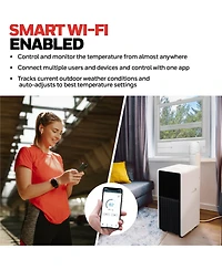Honeywell 13,500 Btu Slim & Smart WiFi Portable Ac with Fan, Dehumidifier, Alexa/Google Home Voice Control – Cools Up to 660 Sq. Ft., HX4CESVWG