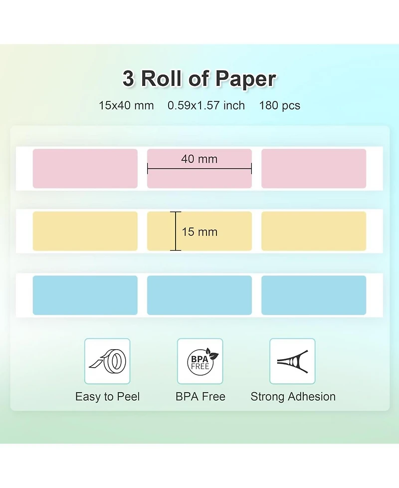 Nelko Genuine P21 Label Maker Tape, Adapted Label Print Paper, 14x40mm (0.55"x1.57"), Standard Laminated Office Labeling Tape Replacement, Multipurpos