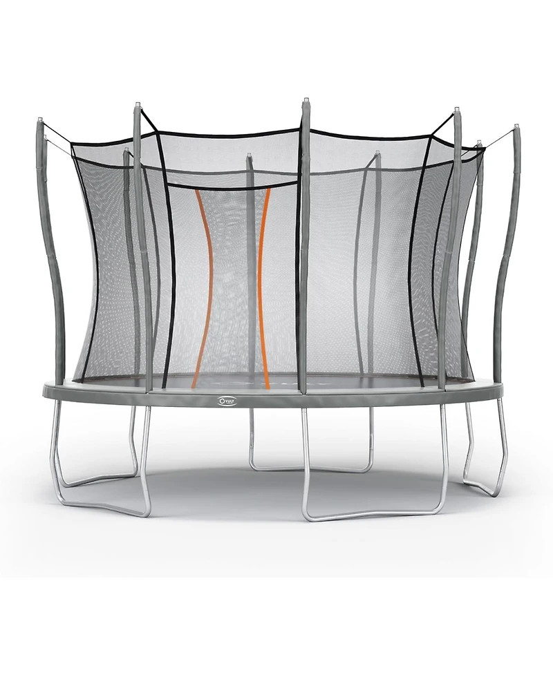 Vuly 12 Ft Ultra Outdoor Trampoline with No Gap Netting, External Springs, Self Closing Entry, No Nuts or Bolts, and Safety Padding