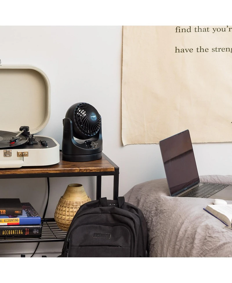 Iris Usa Woozoo Fan, Small Oscillating Desk Fan, Table Air Circulator, 3 Speeds, 32ft Max Air Distance, Mini Fan 8 Inches, 112° Adjustable Tilt,