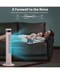 Antarctic Star Tower Fan Portable Electric Oscillating Fan Quiet Cooling Remote Control Standing Bladeless Floor Fans 3 Speeds Wind Modes Timer Bedroo