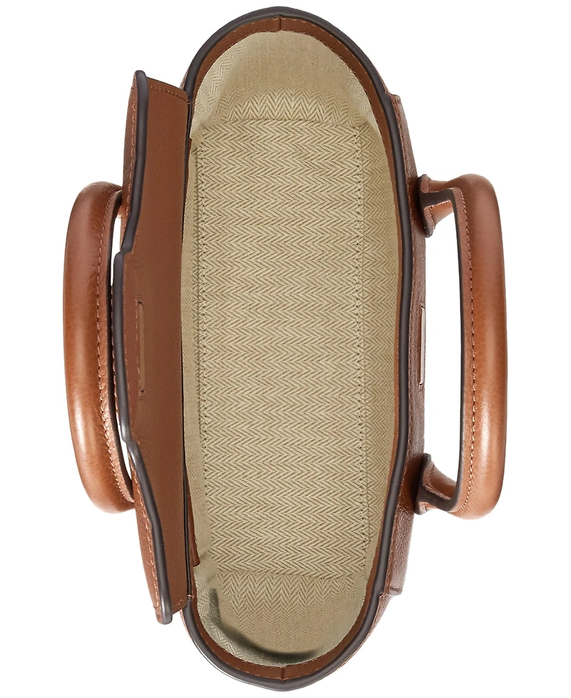 Lauren Ralph Pebbled Leather Small Tanner Satchel