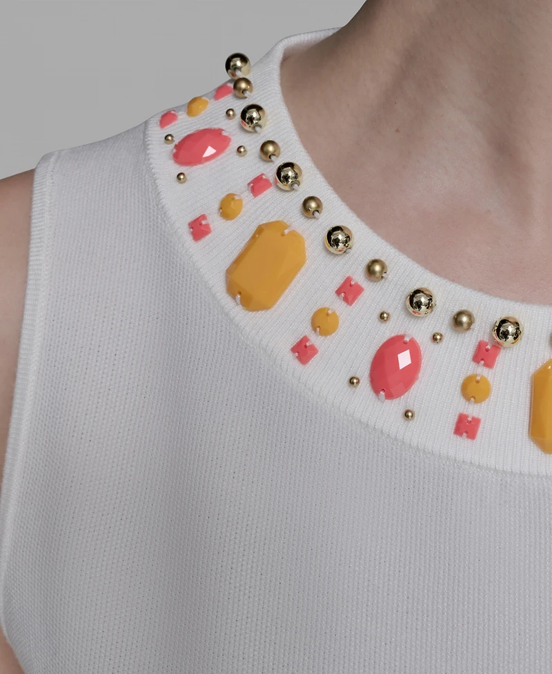 Karl Lagerfeld Paris Women's Embellished Sleeveless Top
