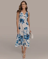 Donna Karan New York Women's V-Neck High-Low Dress