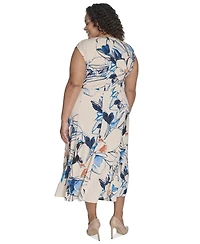Calvin Klein Plus Asymmetric-Accent Midi Dress