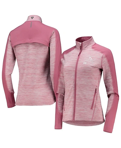 LevelWear Women's Pink Arnold Palmer Invitational Aura Space-Dye Raglan Full-Zip Top