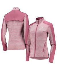 LevelWear Women's Pink Arnold Palmer Invitational Aura Space-Dye Raglan Full-Zip Top