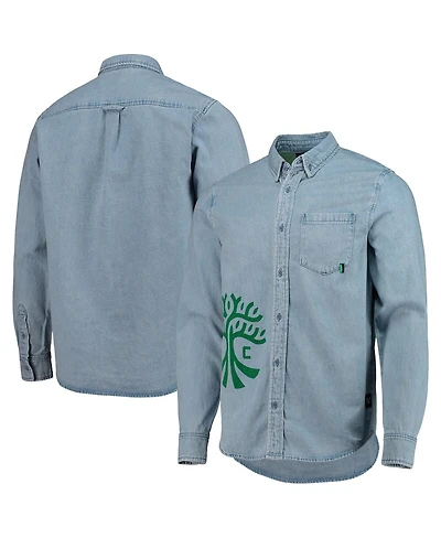 The Wild Collective Men's Blue Austin Fc Denim Button-Down Long Sleeve Shirt